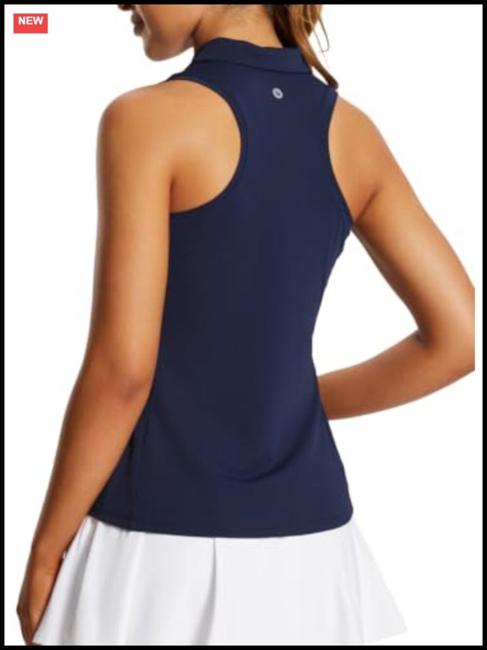 Sleeveless Golf Polo Racerback Zip Collar UPF 50+ Quick Dry